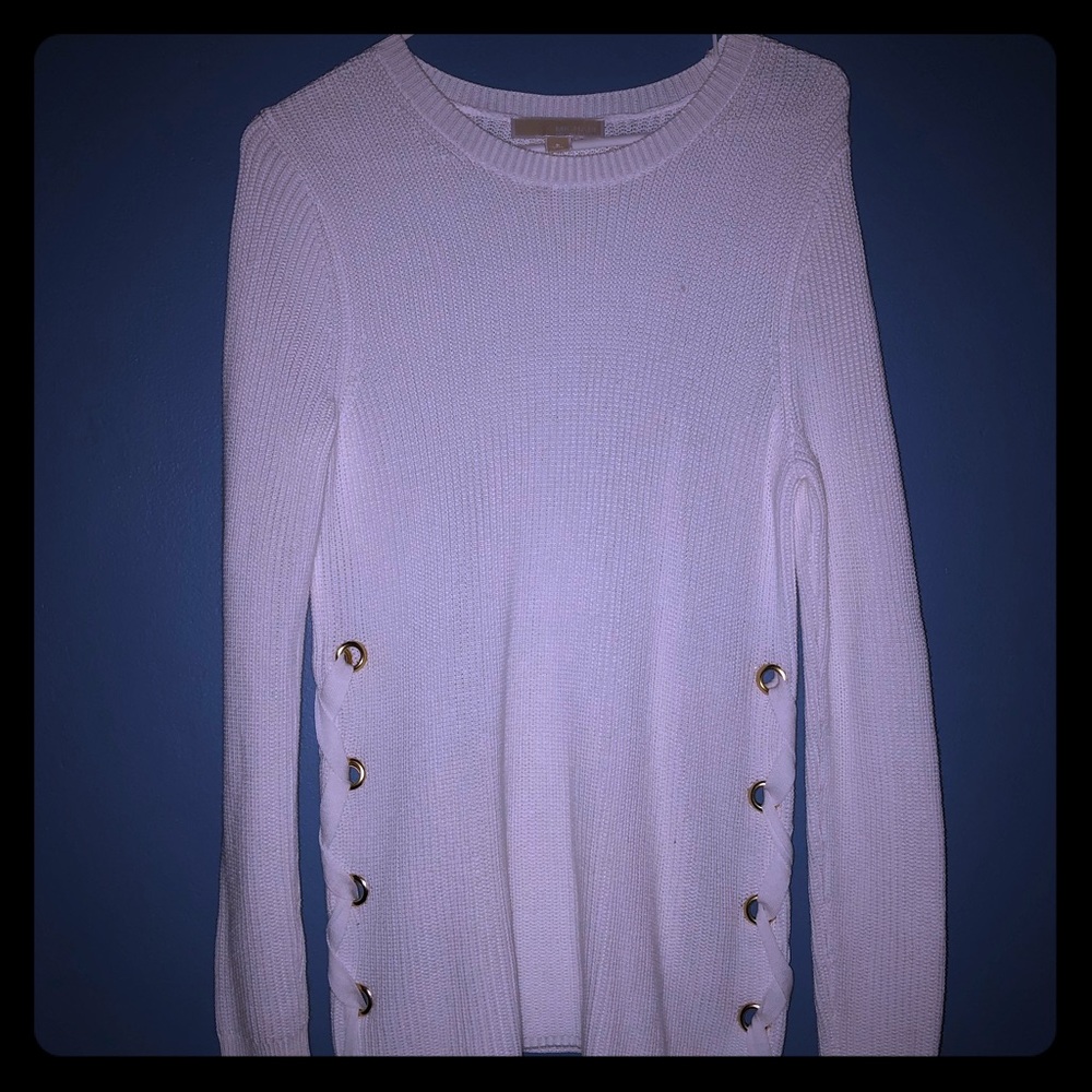 MICHAEL KORS white knit long sleeve top